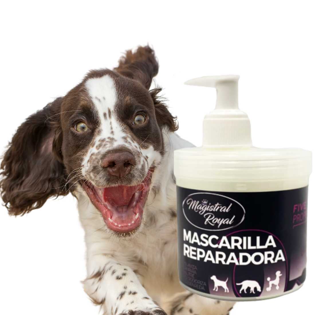 Mascarilla para perros 5 en 1 recupera el pelaje en una aplicacion